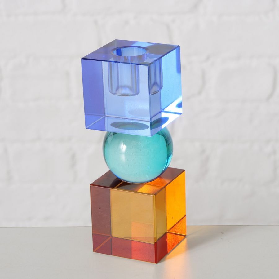 Świecznik szklany Crystal color - Boltze