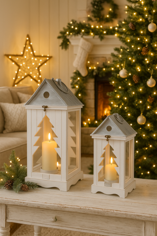 Zestaw latarnie Forest białe