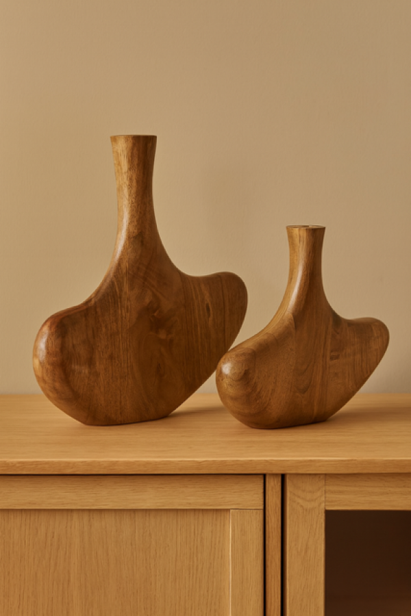 Zestaw wazonów Abstract z drewna mango - Item International