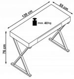 Biurko Desk Insider białe lakierowane 120 cm 3