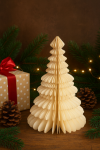 Dekoracja Choinka papierowa origami 30 cm white creme 2