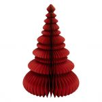 Dekoracja Choinka papierowa origami 90 cm czerwona 1