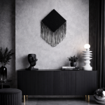 Dekoracja Lustrzana z Frędzlami czarna - Inart 2