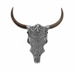 Dekoracja na ścianę Rogi Exotic Bull srebrne mango  - Invicta Interior 2