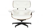 Designerski fotel Lounge Look z podnóżkiem biały - Item International 5
