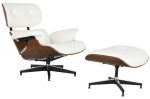 Designerski fotel Lounge Look z podnóżkiem biały - Item International 3