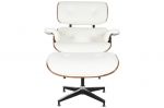 Designerski fotel Lounge Look z podnóżkiem biały - Item International 4