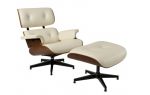 Designerski fotel Lounge Look z podnóżkiem biały - Item International 1
