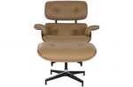 Designerski fotel Lounge Look z podnóżkiem brązowy - Item International 4