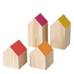 Domki drewniane dekoracyjne zestaw 4 szt - Boltze 1