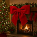 Duża kokarda Velvet czerwona 70 cm 2