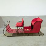Duże sanie dekoracyjne czerwone 220 cm 4