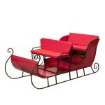 Duże sanie dekoracyjne czerwone 220 cm 1