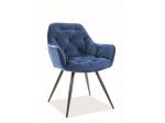 Eleganckie Krzesło pikowane niebieski aksamit 1