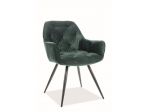 Eleganckie Krzesło pikowane zielony aksamit 1