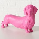 Figura dekoracyjna Jamnik Wuffy różowy - Boltze 9