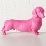Figura dekoracyjna Jamnik Wuffy różowy - Boltze 6
