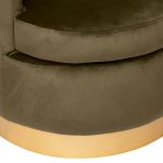 Fotel Art Deco aksamitny brązowy 4
