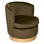Fotel Art Deco aksamitny brązowy 2