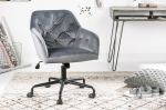 Fotel biurowy Dutch Comfort aksamitny szary  - Invicta Interior 1