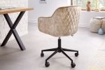 Fotel biurowy Krzesło Euphoria aksamitne beżowe - Invicta Interior 5