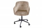 Fotel biurowy Krzesło Euphoria aksamitne beżowe - Invicta Interior 2