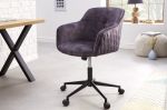 Fotel biurowy Krzesło Euphoria aksamitne szare  - Invicta Interior 1