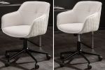 Fotel biurowy Krzesło Euphoria skórzane białe - Invicta Interior 6