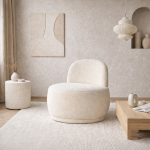 Fotel Boucle Japandi white 2