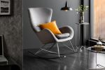 Fotel bujany Scandinavia Swing szary aksamitny  - Invicta Interior 8