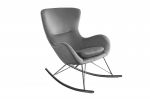 Fotel bujany Scandinavia Swing szary aksamitny  - Invicta Interior 2