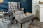Fotel Chesterfield Mink Aksamit srebrny szary  - Invicta Interior 5