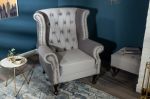 Fotel Chesterfield Mink Aksamit srebrny szary  - Invicta Interior 4