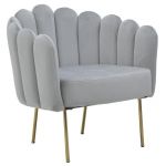 Fotel Crown Peacock aksamitny szary - Inart 1