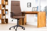 Fotel Krzesło biurowe Lazio high brązowe vintage  - Invicta Interior 1