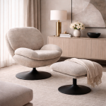 Fotel Lounge Canyon z podnóżkiem beżowy 2