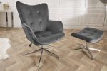Fotel Lounger regulowany szary - Invicta Interior 10