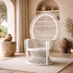 Fotel Peacock Paw Boho biały 2