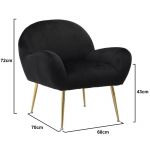 Fotel Retro Elegance czarny złote nogi 7