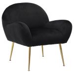 Fotel Retro Elegance czarny złote nogi 1