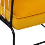Fotel Retro wire aksamitny musztardowy 3