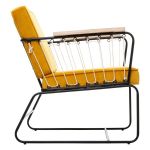 Fotel Retro wire aksamitny musztardowy 2
