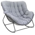 Fotel sofa ogrodowa bujana grafitowa antracytowa - Atmosphera 1