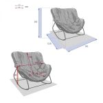 Fotel sofa ogrodowa bujana grafitowa antracytowa - Atmosphera 7