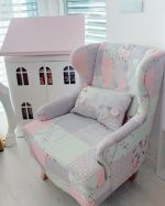 Fotel Wing Chair patchwork Powder Promo  - Kare Design 5