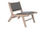 Fotel wypoczynkowy drewniany z poduszką antracytowy 2