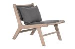 Fotel wypoczynkowy drewniany z poduszką antracytowy 1