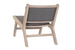 Fotel wypoczynkowy drewniany z poduszką antracytowy 4