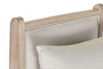 Fotel wypoczynkowy drewniany z poduszką beżowy 4