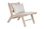 Fotel wypoczynkowy drewniany z poduszką beżowy 1